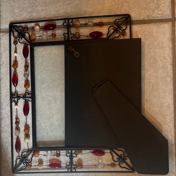 Colorful Beaded Metal Photo Frame holds 5x7 - Picture 4 of 4